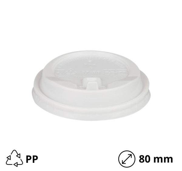 Poklopac s rupom PP d=80 mm bijeli 100 kom