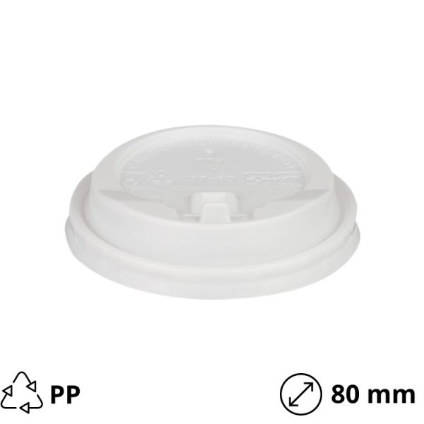 Poklopac s rupom PP d=80 mm bijeli 100 kom