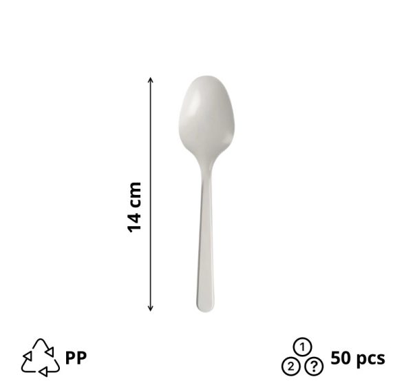 Plastična žlica PP 14 cm bijela 50 kom