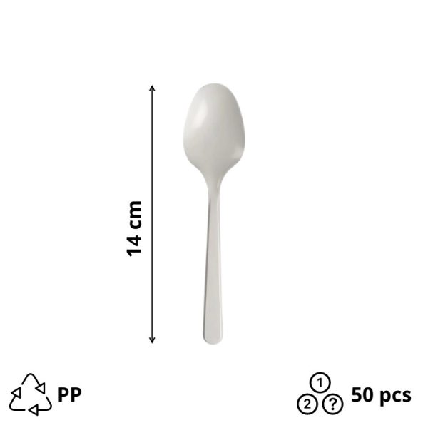 Plastična žlica PP 14 cm bijela 50 kom