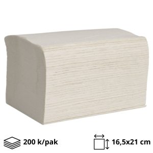 Papirnate salvete  Intertfold 2 sl 16,5х21,2 cm bieli 200 l/pak