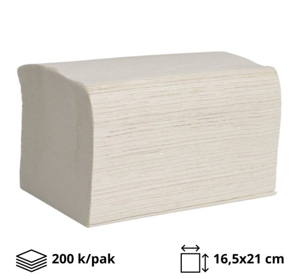 Papirnate salvete  Interfold 2 sl 16,5х21,2 cm bieli 200 l/pak