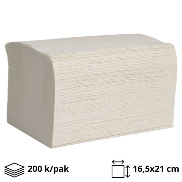Papirnate salvete  Interfold 2 sl 16,5х21,2 cm bieli 200 l/pak