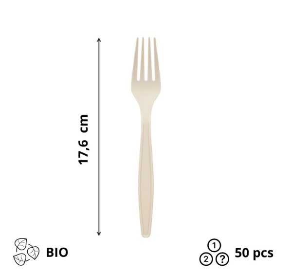 Vilica BIO 17,6 cm bež 50 kom