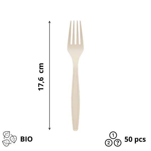 Vilica BIO 17,6 cm bež 50 kom