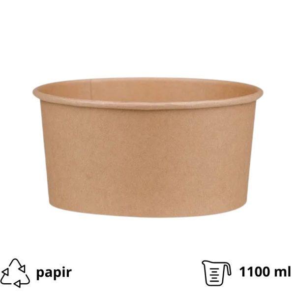 Papirnata posuda 1100 ml d=150 mm kraft bez poklopca 50 kom