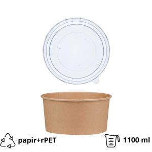 Papirnata posuda za poklopcem 1100 ml d=150 mm kraft bez poklopca 50 kom (komplet)