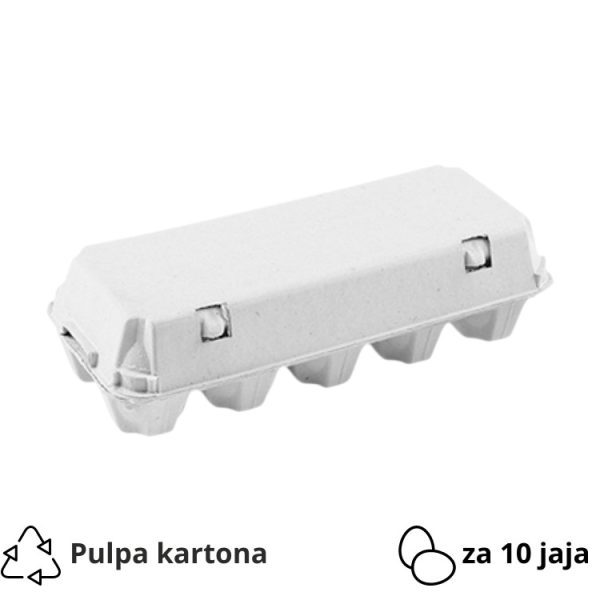 Kutija za 10 jaja pulpa kartona, siva [150 kom/pak]
