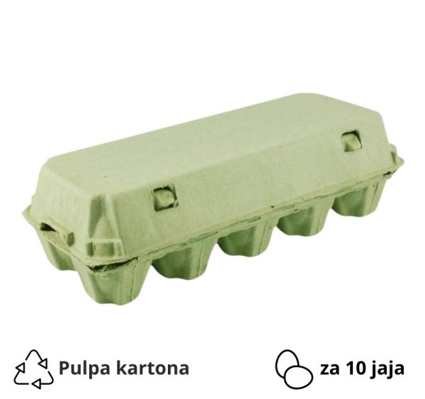 Kutija za 10 jaja pulpa kartona, zelen [150 kom/pak]