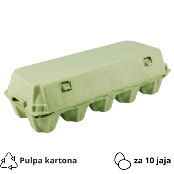 Kutija za 10 jaja pulpa kartona, zelen [150 kom/pak]
