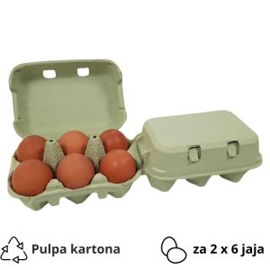 Kutija za 2×6 jaja pulpa kartona, zelen [135 kom/pak]