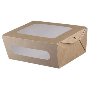 Papirnata posuda s prozorom 2000 ml 204x142x74 mm kraft 50 kom