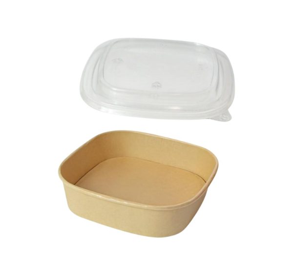 Papirnata posuda za poklopcem 1000 ml 170х170х56 mm, kraft, 50 kom (komplet)