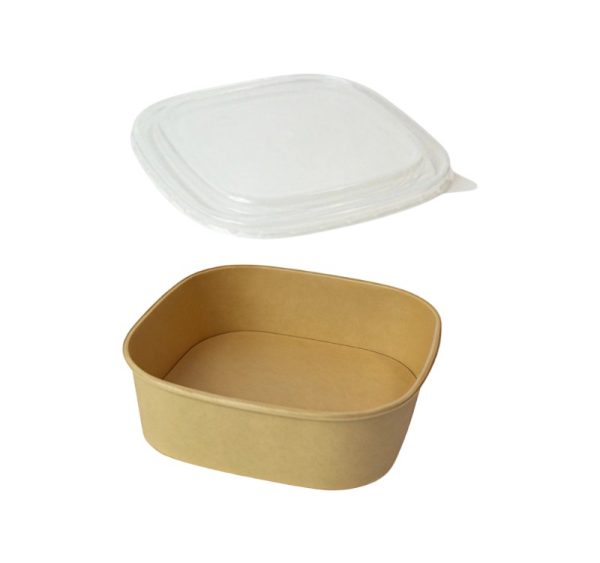 Papirnata posuda za poklopcem 1200 ml 170х170х66 mm, kraft, 50 kom (komplet)