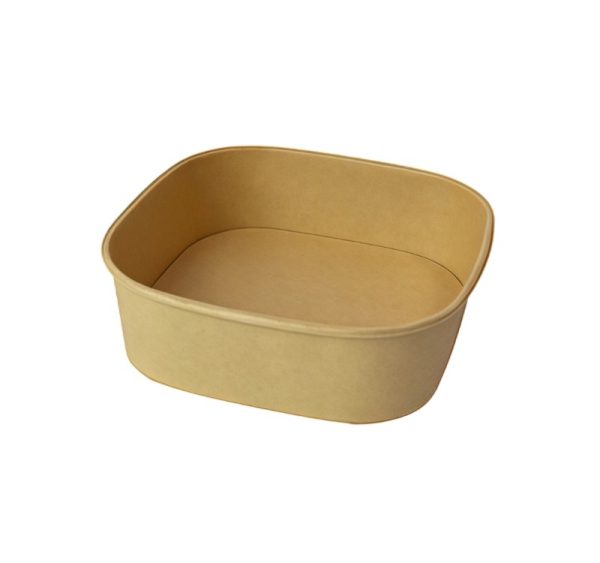 Papirnata posuda 1200 ml 170х170х66 mm, kraft, bez poklopca 50 kom