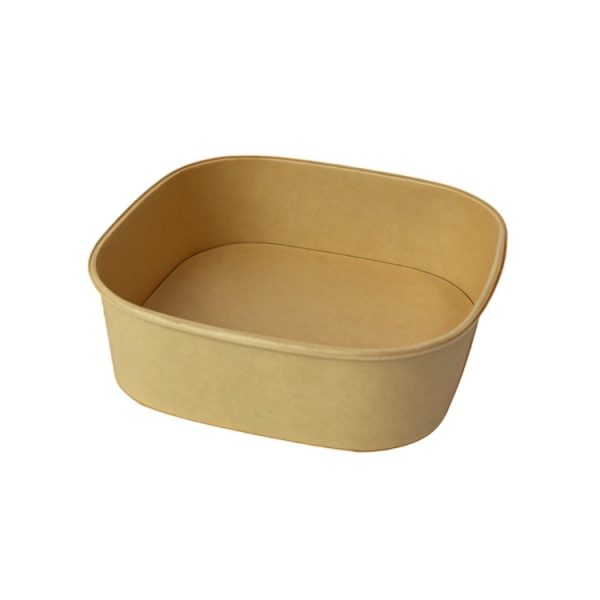 Papirnata posuda 1200 ml 170х170х66 mm, kraft, bez poklopca 50 kom