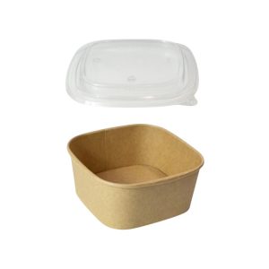 Papirnata posuda za poklopcem 650 ml  130х130х63 mm, kraft, 50 kom (komplet)