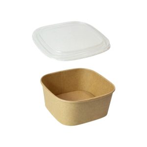 Papirnata posuda za poklopcem 650 ml  130х130х63 mm, kraft, 50 kom (komplet)