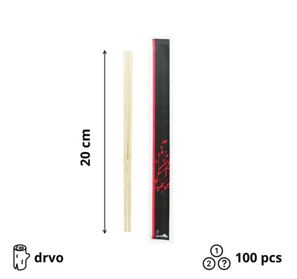 Štapići drveni za azijsku kuhinju u papirnatoj vrećici 100 kom