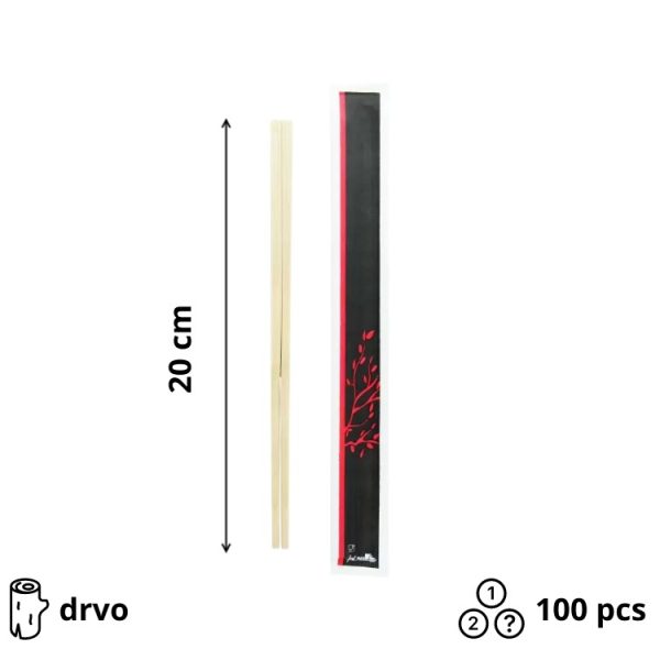 Štapići drveni za azijsku kuhinju u papirnatoj vrećici 100 kom
