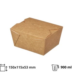 Papirnata posuda Fold Box 900 ml 110x90x65 mm, kraft 25 kom