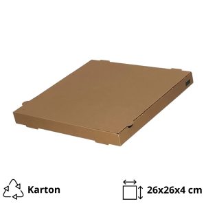 Kutija za pizzu 26х26х4 cm kraft [100 kom/pak]