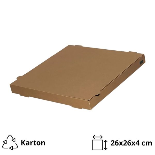 Kutija za pizzu 26х26х4 cm kraft [100 kom/pak]