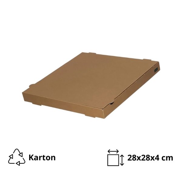 Kutija za pizzu 28х28х4 cm kraft [100 kom/pak]