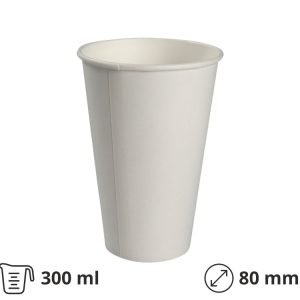 Čaša papirnata 300 (350) ml d=80 mm za hladna pića dvostruki PE 50 kom