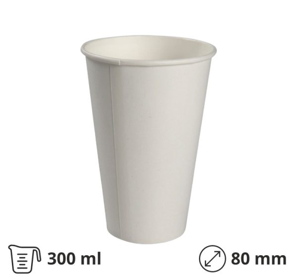 Čaša papirnata 300 (350) ml d=80 mm za hladna pića dvostruki PE 50 kom