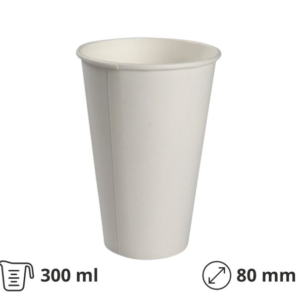 Čaša papirnata 300 (350) ml d=80 mm za hladna pića dvostruki PE 50 kom