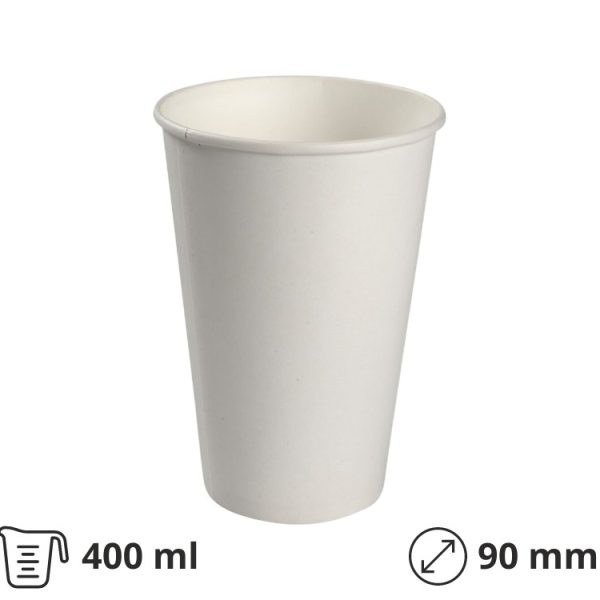 ÄaÅ”a papirnata 400 (500) ml d=90 mm za hladna piÄa dvostruki PE 50 kom