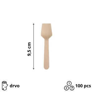 Žličica za sladoled 9.5 cm drvena 100 kom