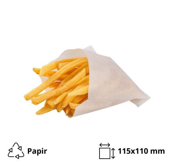 Vrećice za pomfrit 115×110 mm bijele 3000 kom