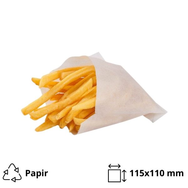 Vrećice za pomfrit 115×110 mm bijele 3000 kom