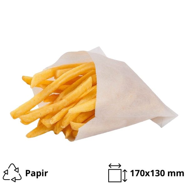 Vrećice za pomfrit 170×130 mm bijele 200 kom