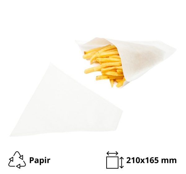 Vrećice za pomfrit 210×165 mm bijele 200 kom