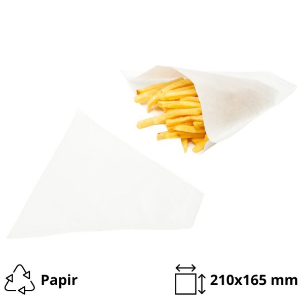 Vrećice za pomfrit 210×165 mm bijele 200 kom