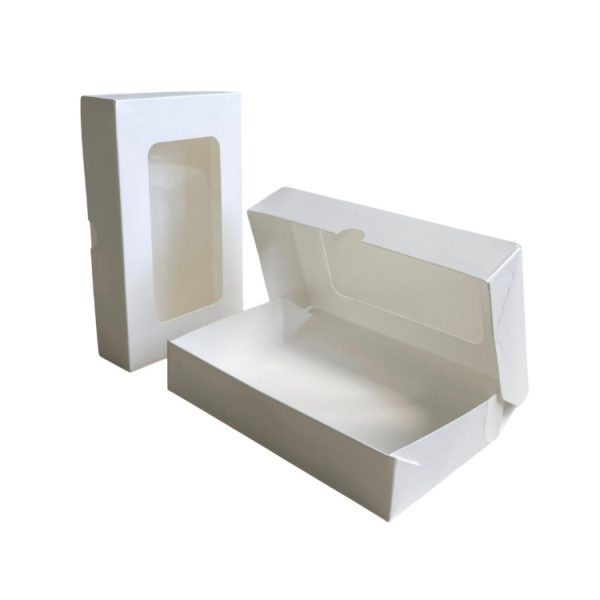 Papirnata posuda s prozorom ECO TABOX 1000 ml 200x120x40 mm bijela 50 kom