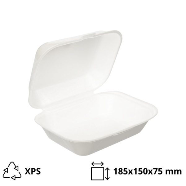Burger ambalaža 185x150x75 mm XPS bijela 100 kom