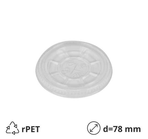 Poklopac raven sa rupom rPET d=78 mm 50 kom
