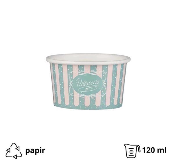 Papirnata skodelica 120 ml (4oz) ICE CREAM design d=7,7cm, h=4,8cm 50 kom