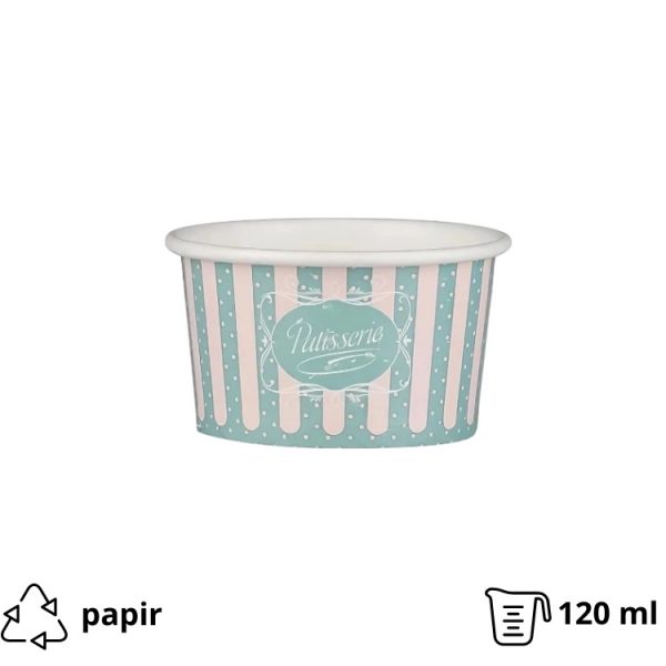 Papirnata skodelica 120 ml (4oz) ICE CREAM design d=7,7cm, h=4,8cm 50 kom