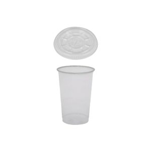 Čaša rPet 200 ml prozirna tvrde sa žigom za poklopcem d=78 mm 50 kom (komplet)