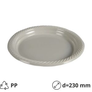 Tanjur PP d=230 mm svijetlo siva 25 kom
