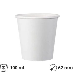 Čaša papirnata 100 (120) ml d=62 mm 1-slojna bijela SUP, 50 kom
