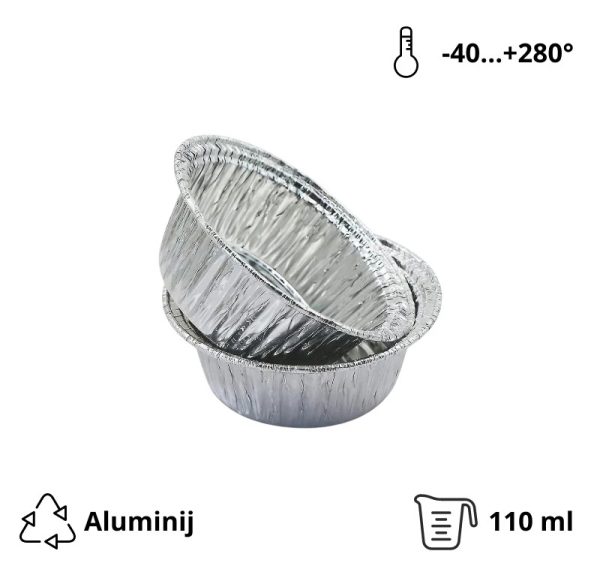 Alu posuda 110 ml d=80 mm h=37 mm 150 kom