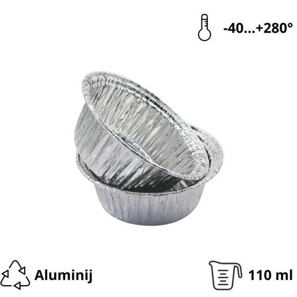 Alu posuda 110 ml d=80 mm h=37 mm 150 kom