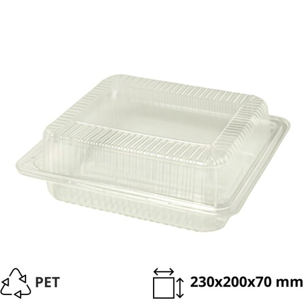 Posuda s poklopcem PET 230x200x70 mm prozirna [300 kom/pak]