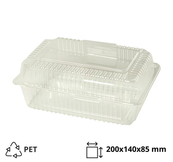 Posuda s poklopcem PET 200x140x85 mm prozirna [500 kom/pak]
